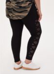 plus size Lattice Mesh Side leggings